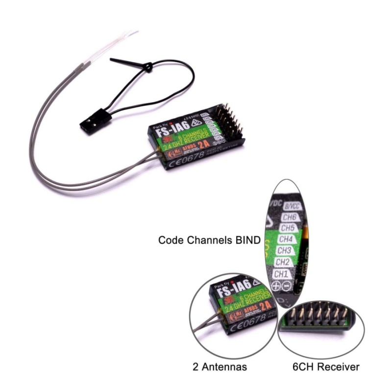 Fpv Antenna Receiver - Receptor Flysky FS-IA6 6CH antena Dual