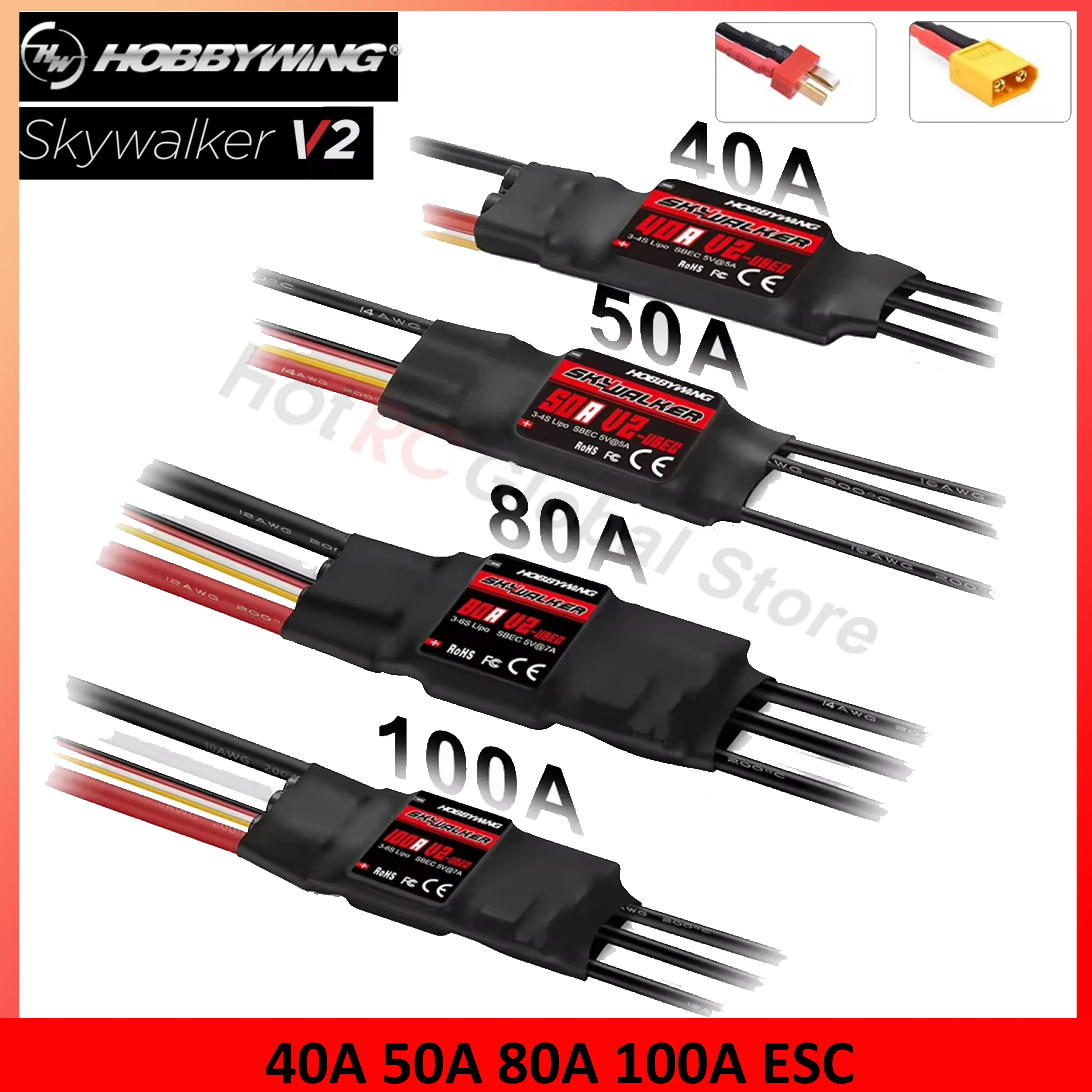 Drone Rc Quadcopter Controller - HOBBYWING Skywalker-CONTROLADOR DE VELOCIDAD ESC sin