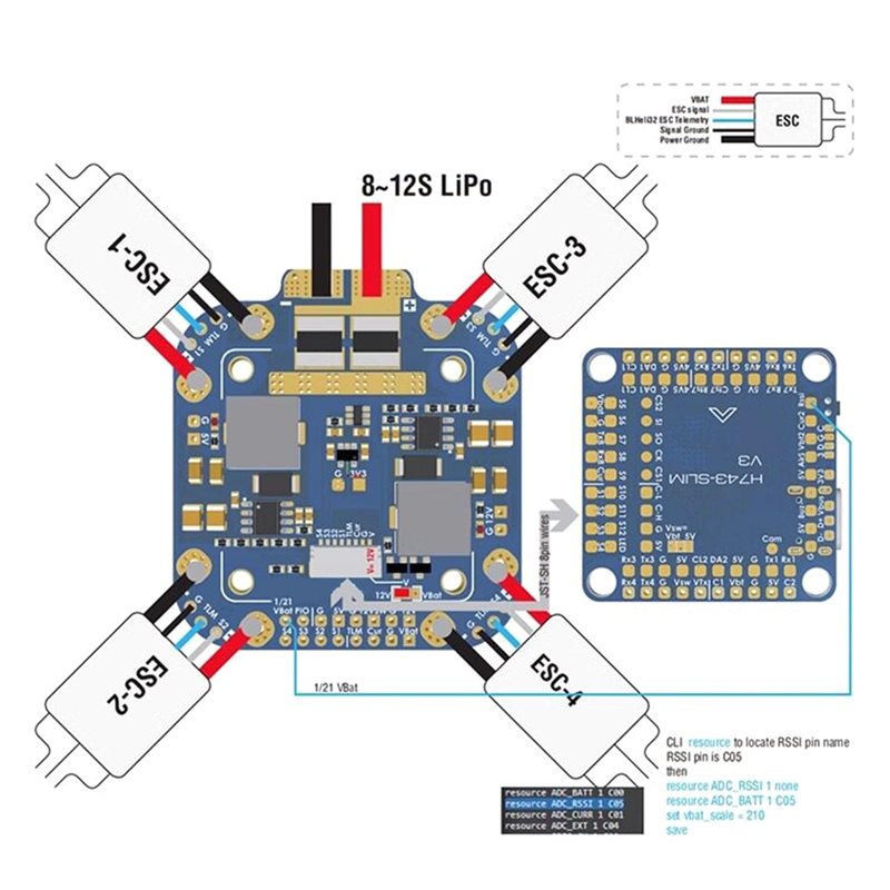 Placa PDB FCHUB-12S V2 Y45A pa - Drone Rc Board reseña y precio