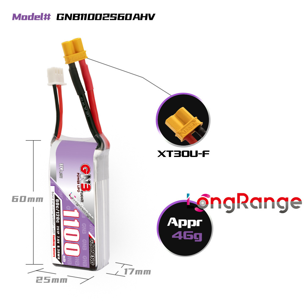 GNB 1100mAh 2S 3S 4S 6S 60C/12 - Drone Rc Leading reseña y precio